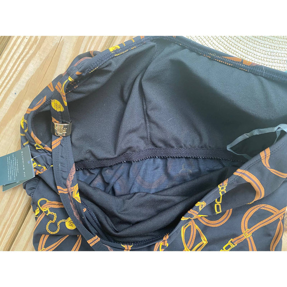 Ralph Lauren black Swimsuit One Piece 16 bridle equestrian print bathing suit - Picture 7 of 15